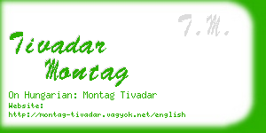 tivadar montag business card